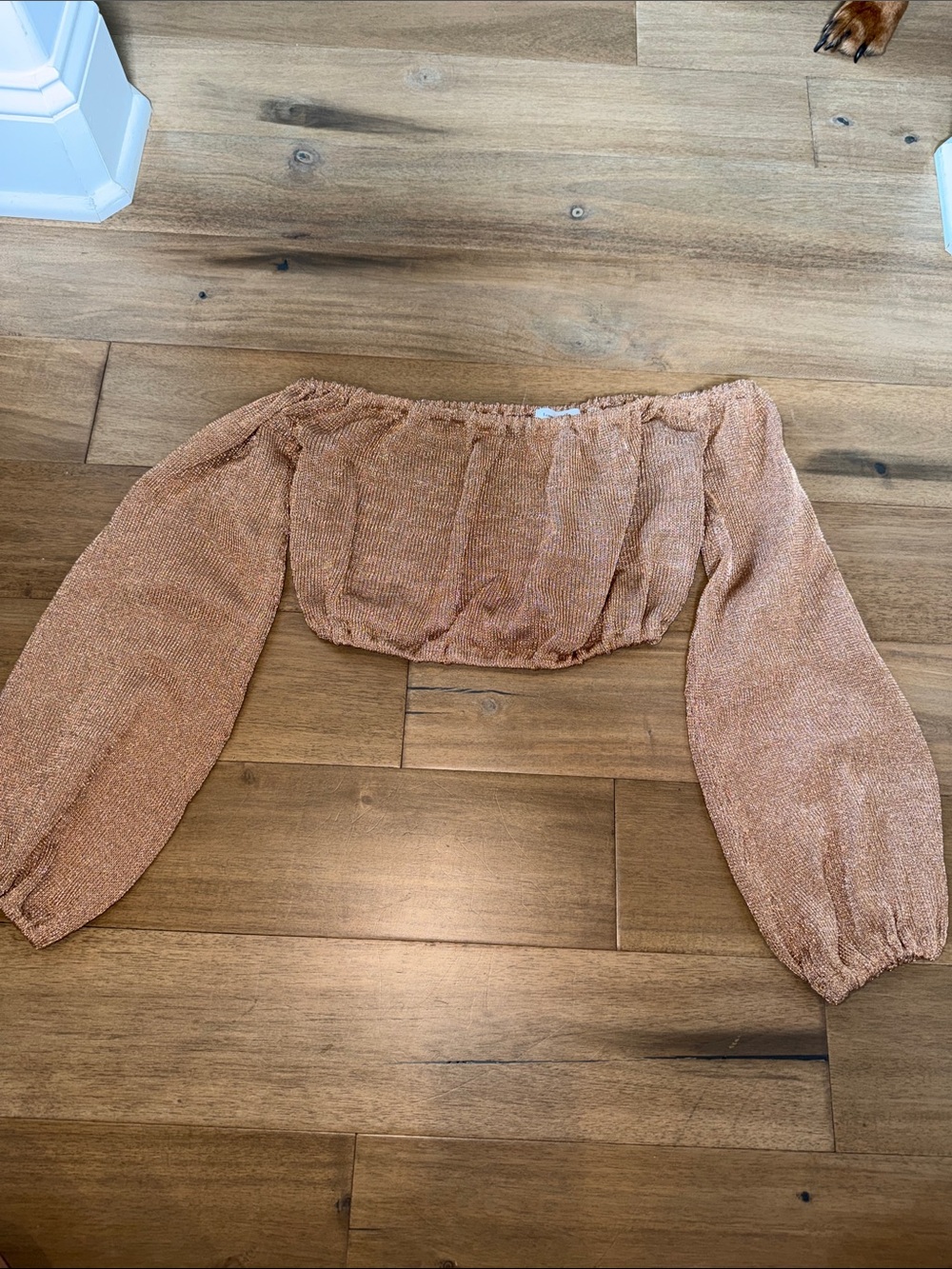 Lovers + Friends Off-Shoulder Cropped Top in Rust XS only worn 1 time